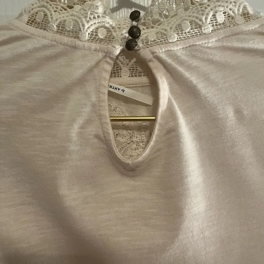 Anthropologie Embellished Sleeve Blouse NWOT